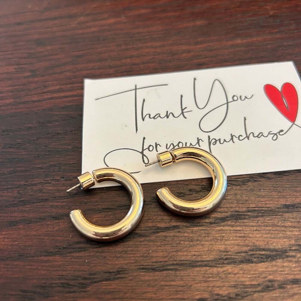 Zara Gold Hoop Earrings and Chain Necklace Set